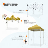 EAGLE PEAK 5x5 Pop Up Canopy Tent Instant Outdoor Canopy Easy Set-up Straight Leg Folding Shelter