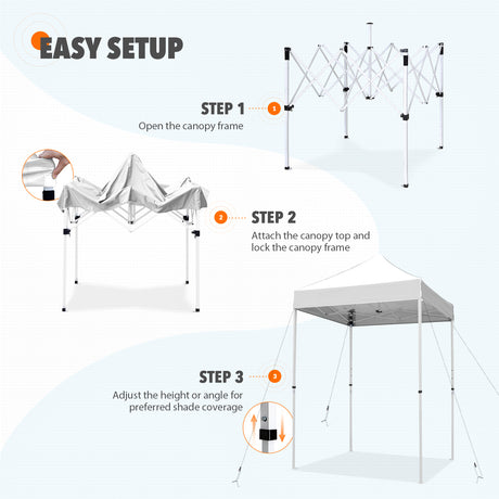 EAGLE PEAK 5x5 Pop Up Canopy Tent Instant Straight Leg  Outdoor Canopy Easy Set-up