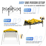 EAGLE PEAK 8x8 Pop Up Canopy Tent with Sidewall, 8x8 Base 6x6 Top