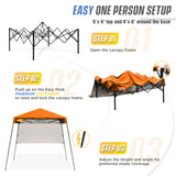 EAGLE PEAK 8x8 Pop Up Canopy Tent with Sidewall, 8x8 Base 6x6 Top