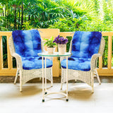 Tufted Outdoor/Indoor Seat/Back Chair Cushion, Set of 2, 42'' x 21''