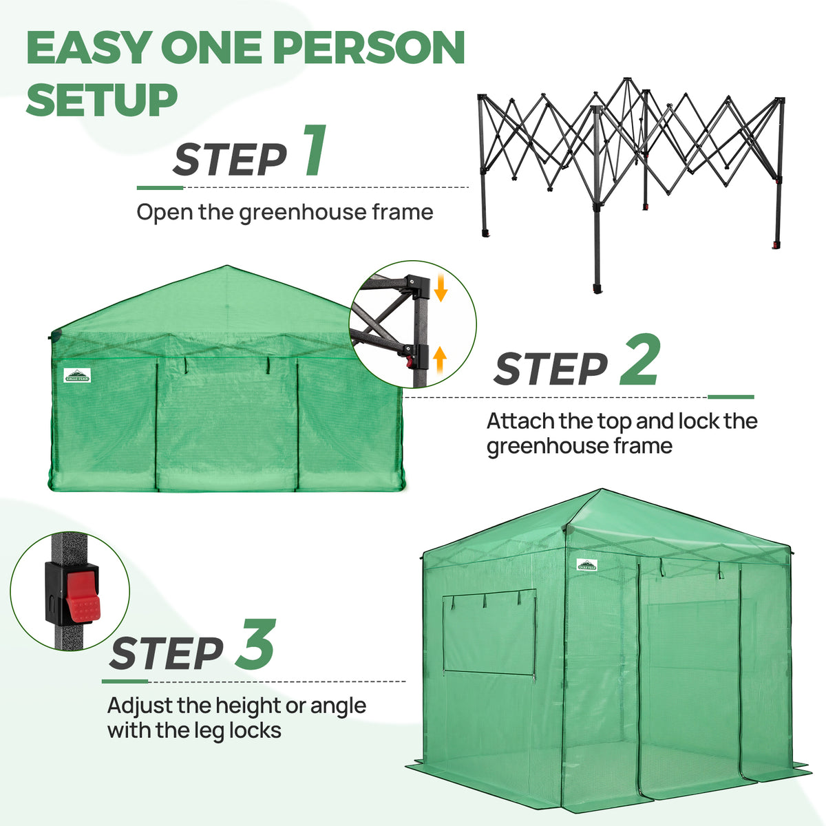 8x8 Easy Setup Pop Up Greenhouse