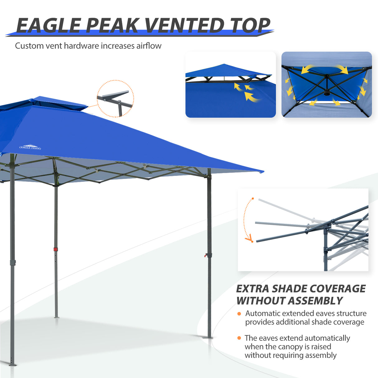 13x13 Straight Leg Pop Up Canopy Tent with 169 sqft of Shade