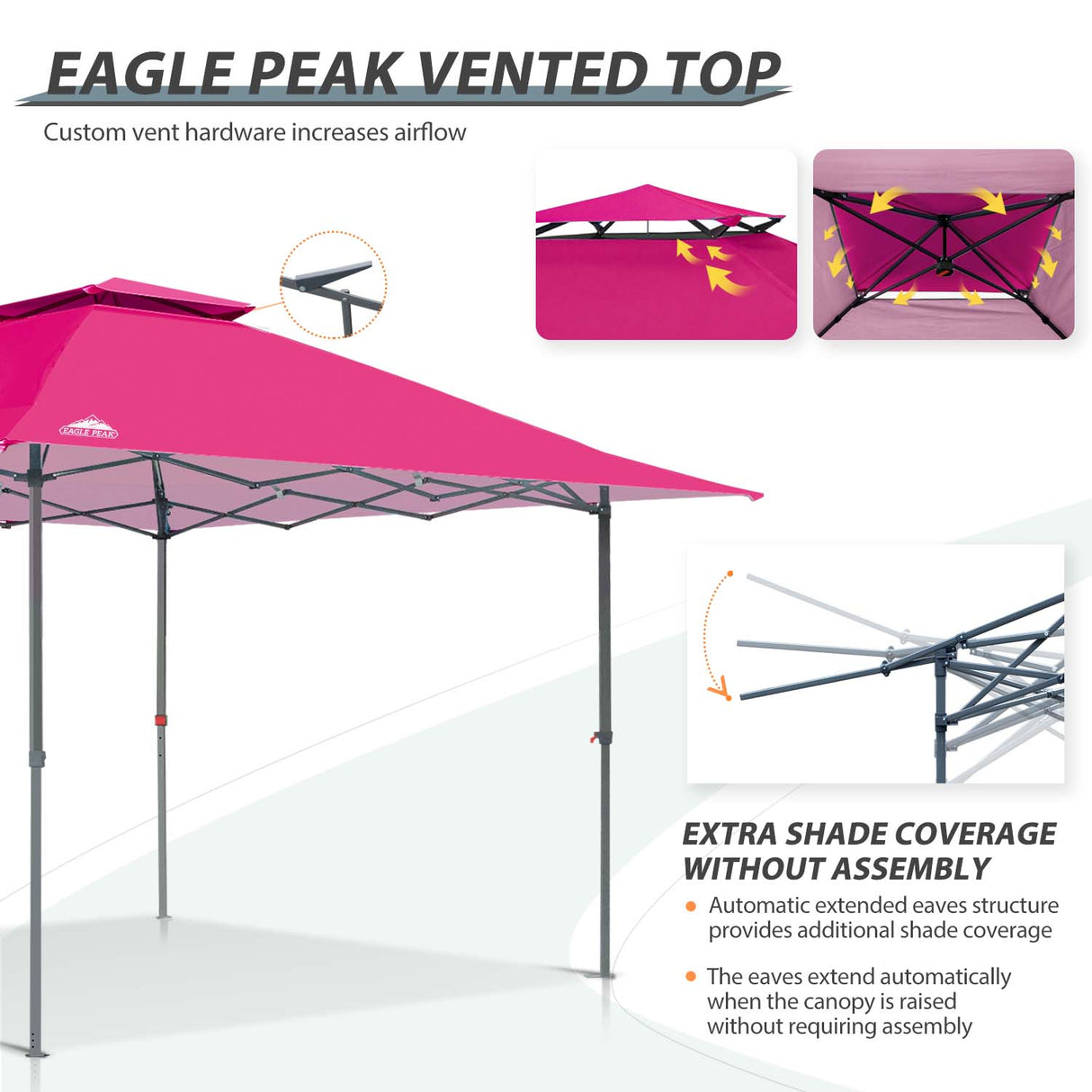 13x13 Straight Leg Pop Up Canopy Tent with 169 sqft of Shade