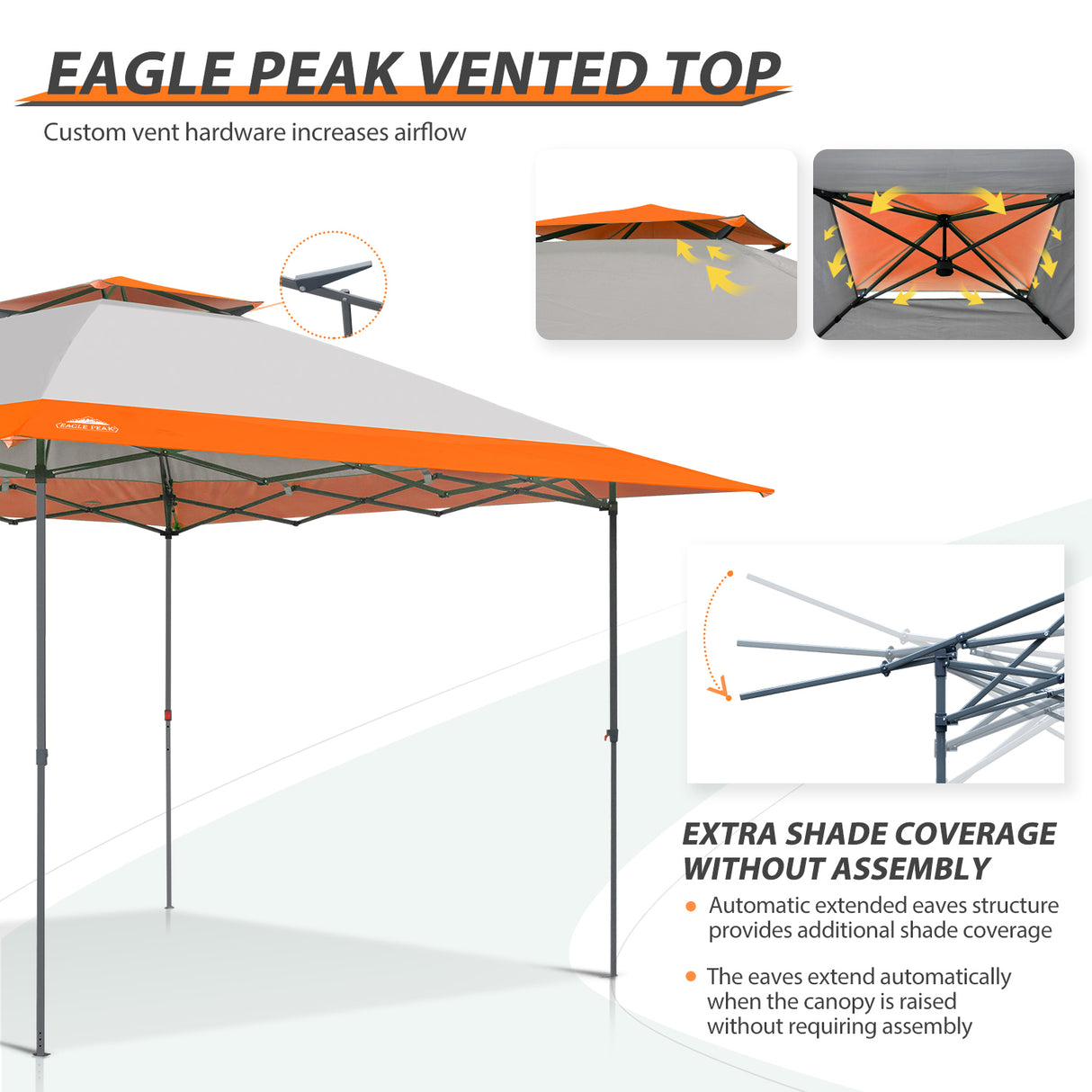 13x13 Straight Leg Pop Up Canopy Tent with 169 sqft of Shade