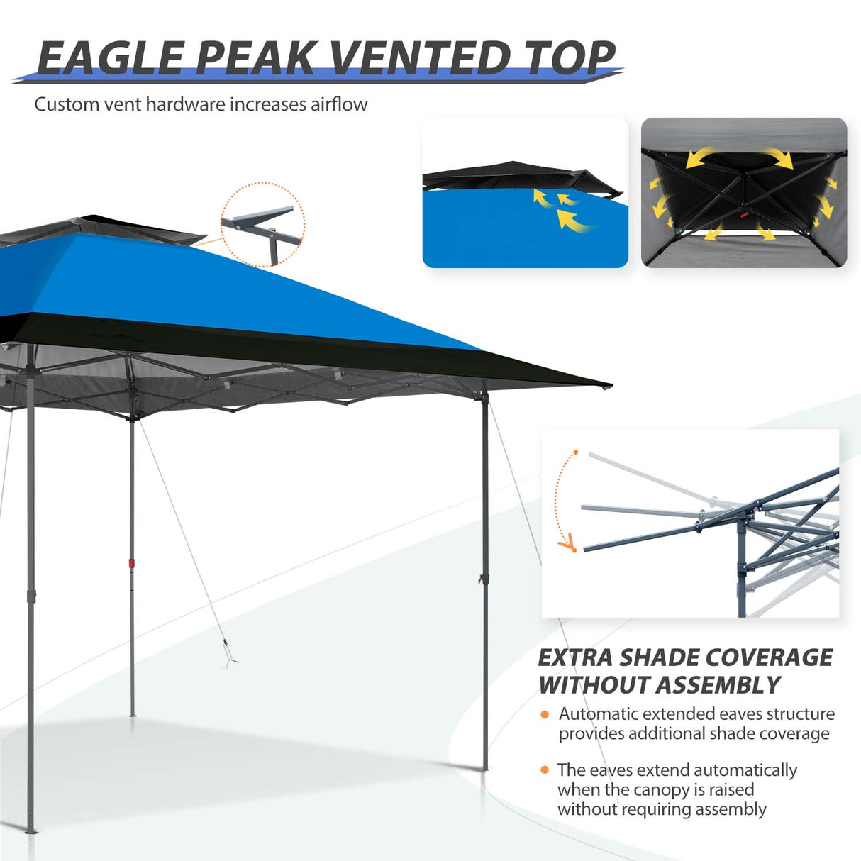 13x13 Straight Leg Pop Up Canopy Tent with 169 sqft of Shade