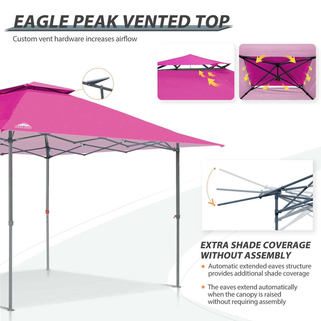 13x13 Straight Leg Pop Up Canopy Tent with 169 sqft of Shade