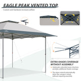 13x13 Straight Leg Pop Up Canopy Tent with 169 sqft of Shade