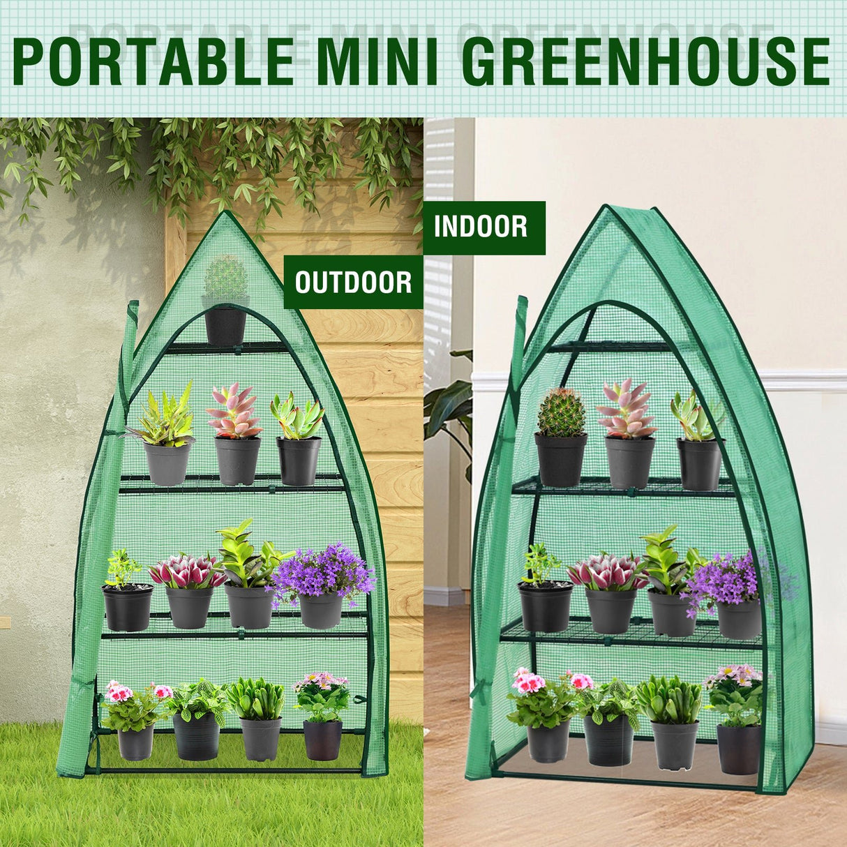 3 - Tier Mini Greenhouse with Shelves - Eagle Peak Custom Canopy Tent