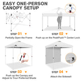 6.6x6.6 Pop Up Canopy Tent with 1 Sidewall