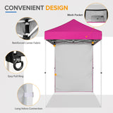 5x5 Straight Leg Pop Up Canopy Tent with One Removable Sunwall