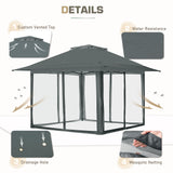 13x13 Pop Up Gazebo with Netting w/ 169 sqft of Shade - Eagle Peak Custom Canopy Tent