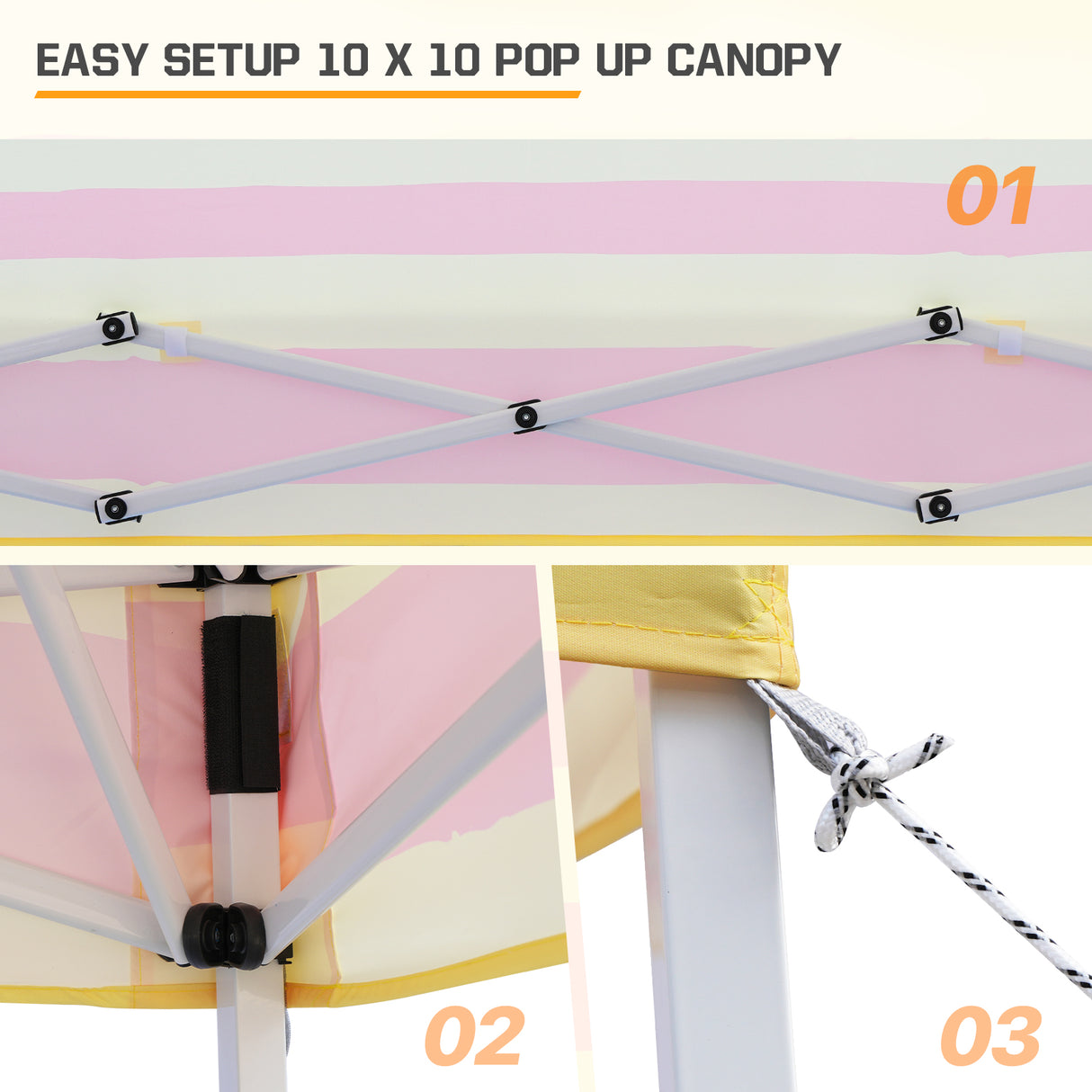 EAGLE PEAK Slant Leg Pop up Canopy Tent, 10x10 Base 8x8 Top