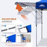 EAGLE PEAK 17x10 Pop up Gazebo Canopy Tent Outdoor Instant Canopy Shelter with Adjustable Dual Half Awnings - Eagle Peak Canopy and Outdoor Products