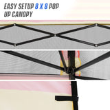 EAGLE PEAK 8x8 Pop Up Canopy Tent with Sidewall, 8x8 Base 6x6 Top