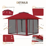 EAGLE PEAK 13x13 Pop Up Gazebo w/ Mosquito Netting - Eagle Peak Canopy and Outdoor Products