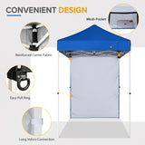 5x5 Straight Leg Pop Up Canopy Tent with One Removable Sunwall