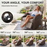 Outdoor Wicker Recliner Chair with Footrest