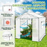 6x6/ 8x8/ 10x10 Portable Pop Up Greenhouse, Patented Center Lock with Gable Roof