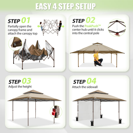 13x13 Pop Up Canopy Tent With Sidewall