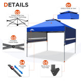 EAGLE PEAK 17x10 Pop up Gazebo Canopy Tent Outdoor Instant Canopy Shelter with Adjustable Dual Half Awnings - Eagle Peak Canopy and Outdoor Products