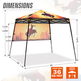 EAGLE PEAK 8x8 Pop Up Canopy Tent with Sidewall, 8x8 Base 6x6 Top