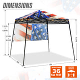 8x8 Backpack Pop Up Canopy Tent w/ Sidewall 8x8 Base 6x6 Top,Unique Printing Fabric