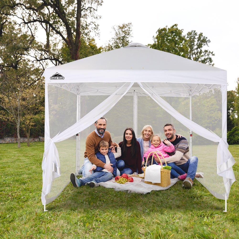 4 Mesh Sidewalls for EAGLE PEAK 10x10 Straight Leg Pop Up Canopy, White (Sidewalls ONLY, Canopy Frame and Top Not Included) - Eagle Peak Canopy and Outdoor Products