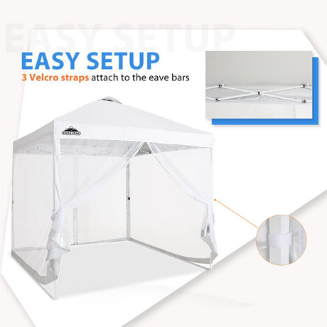 4 Mesh Sidewalls for EAGLE PEAK 10x10 Straight Leg Pop Up Canopy, White (Sidewalls ONLY, Canopy Frame and Top Not Included) - Eagle Peak Canopy and Outdoor Products