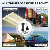 4 - Pack 1/8" Adjustable Rope Ratchet Tie Down Strap Set - Eagle Peak Custom Canopy Tent