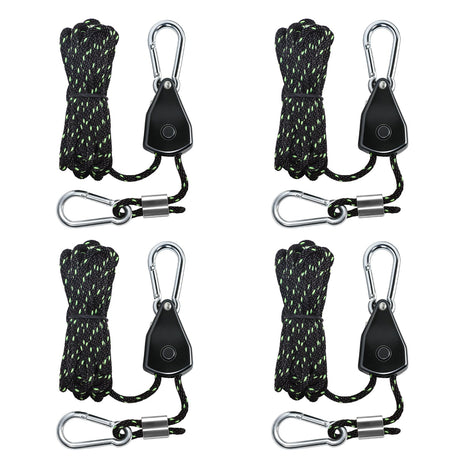 4 - Pack 1/8" Adjustable Rope Ratchet Tie Down Strap Set - Eagle Peak Custom Canopy Tent