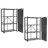 4 - Tier Foldable Greenhouse Shelf, 28”x14.6”x44.7”, 520 lbs, 1/2 Pack, Black - Eagle Peak Custom Canopy Tent