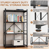 4 - Tier Foldable Greenhouse Shelf, 28”x14.6”x44.7”, 520 lbs, 1/2 Pack, Black - Eagle Peak Custom Canopy Tent