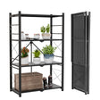 4 - Tier Foldable Greenhouse Shelf, 28”x14.6”x44.7”, 520 lbs, 1/2 Pack, Black - Eagle Peak Custom Canopy Tent