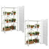 4 - Tier Foldable Greenhouse Shelf, 28”x14.6”x44.7”, 520 lbs, 1/2 Pack, Black - Eagle Peak