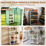 4-Tier Foldable Greenhouse Shelf, 28”x14.6”x44.7”, 520 lbs, 1/2 Pack, Black - Eagle Peak®