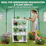 4-Tier Foldable Greenhouse Shelf, 28”x14.6”x44.7”, 520 lbs, 1/2 Pack, Black - Eagle Peak®