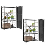 4 - Tier Foldable Greenhouse Shelf, 28”x14.6”x44.7”, 520 lbs, 1/2 Pack, Black - Eagle Peak Custom Canopy Tent