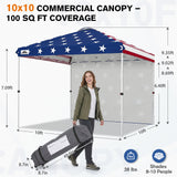10x10 Commercial Pop up Canopy with 1 Sidewall
