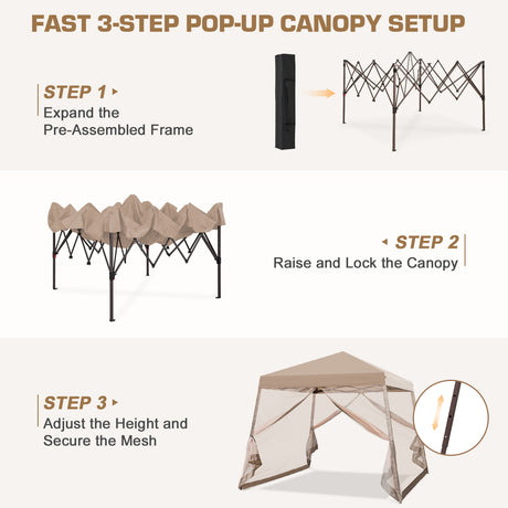 10x10 Slant Leg Easy Setup Pop Up Canopy Tent