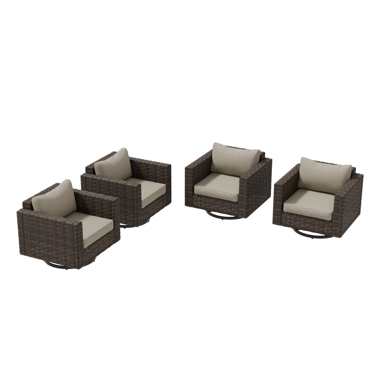 EAGLE PEAK Harbor Haven 1 PC, 2 PCS, 4 PCS Wicker Swivel Rocker Patio Chair