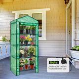 EAGLE PEAK Mini Greenhouse with Wire Shelves,4 Tier, with Wheels