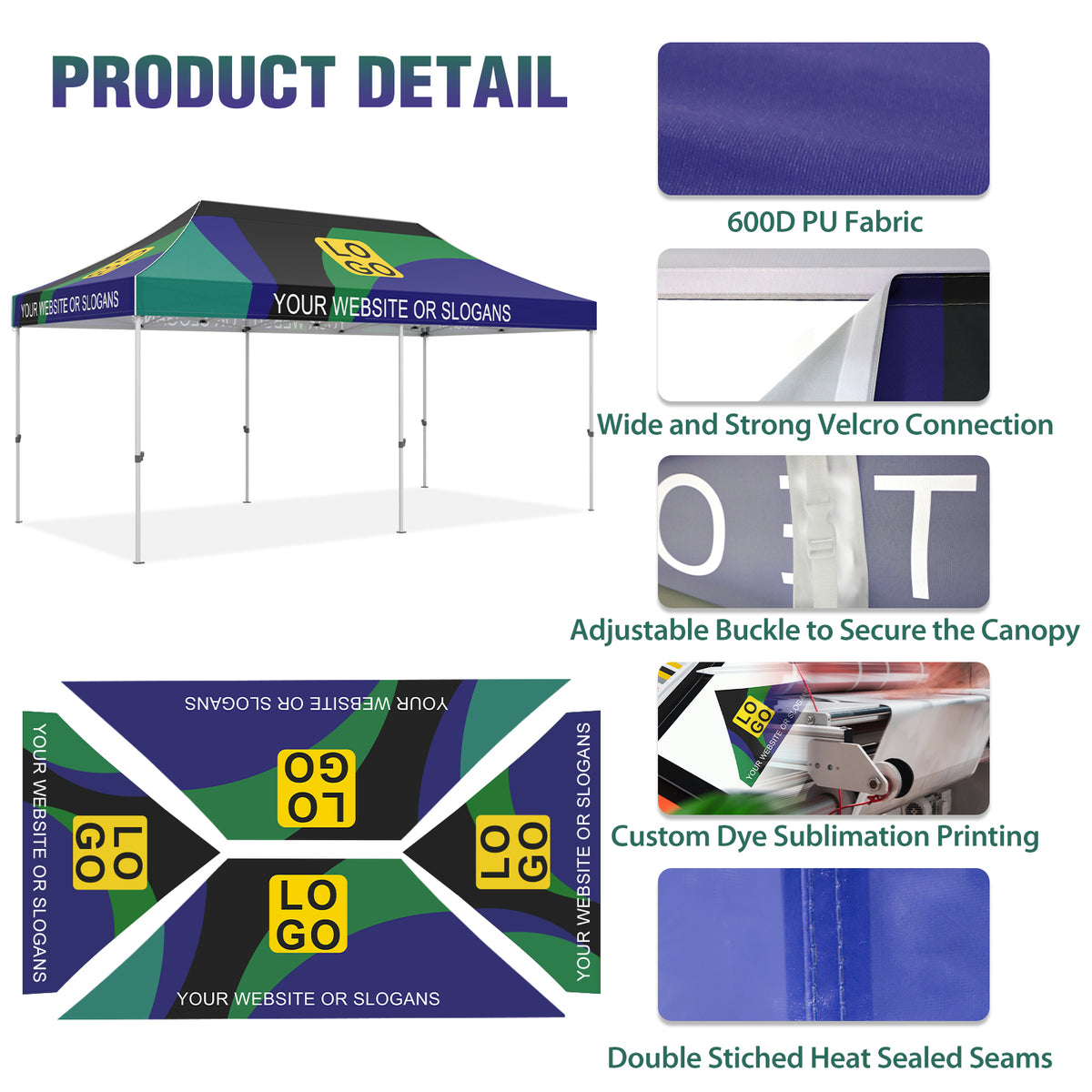 Custom Canopy Tent 10x20 with Logo, Custom Vendor Tent