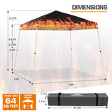 Slant Leg Pop up Canopy Tent, 10x10 Base 8x8 Top with SHADE GRAPHiX High Quality Digital Printed Top