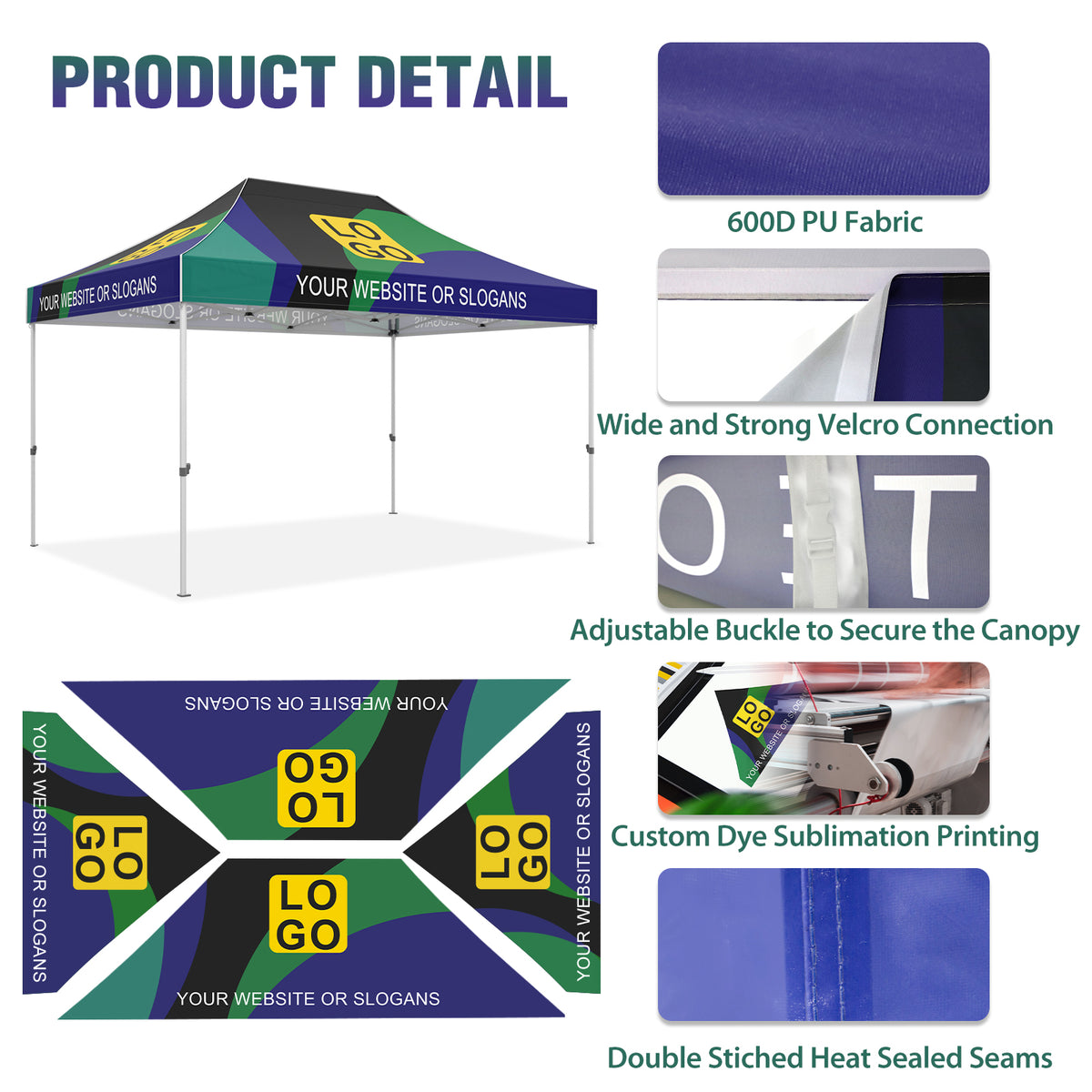 Custom Canopy Tent 10x15 with Logo, Custom Vendor Tent