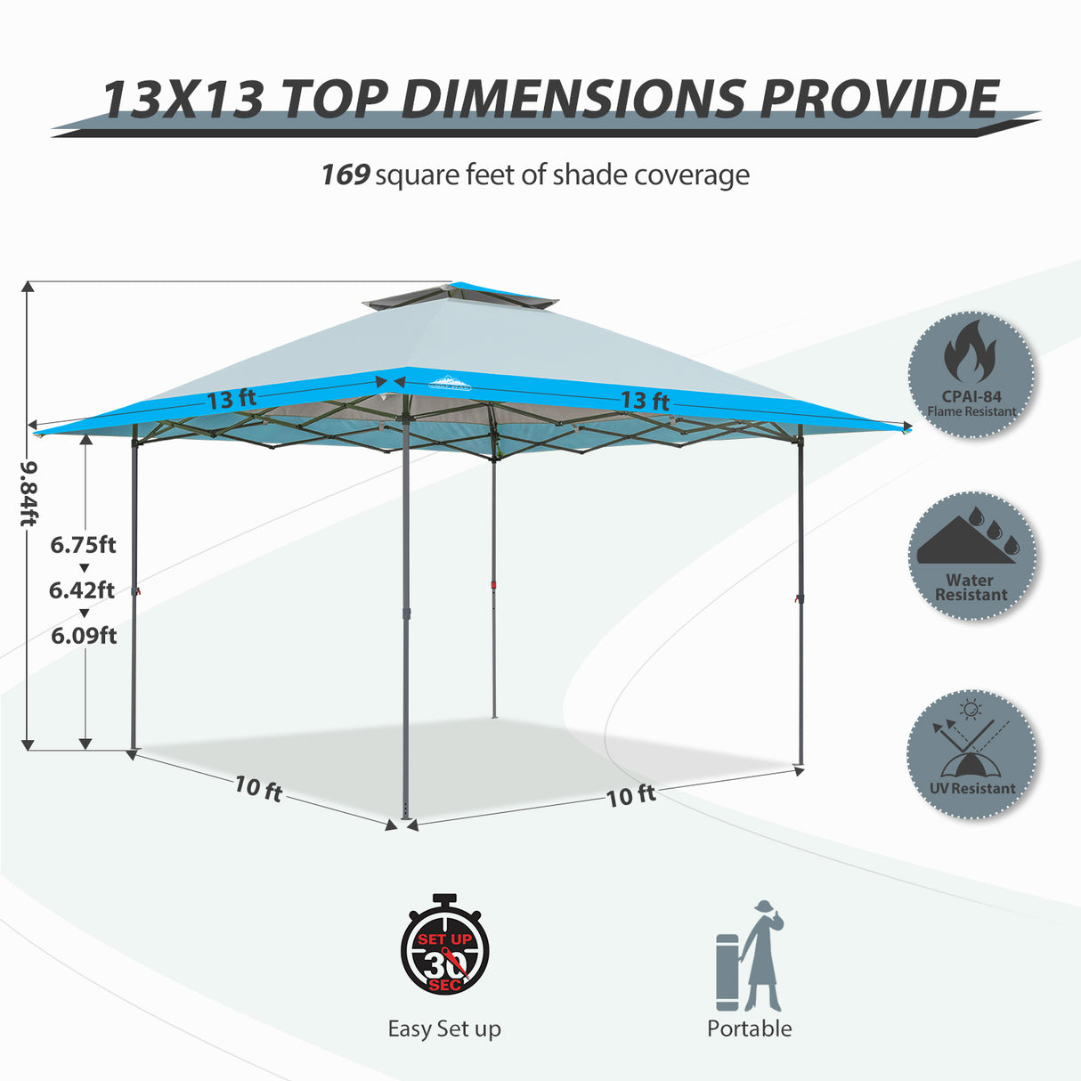 EAGLE PEAK 13x13 Straight Leg Pop Up Canopy Tent