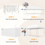 Commercial Heavy Duty 10x15/10x20 Pop Up Canopy, 4 Sidewalls