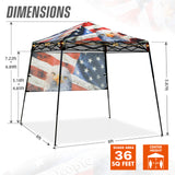 EAGLE PEAK 8x8 Pop Up Canopy Tent with Sidewall, 8x8 Base 6x6 Top