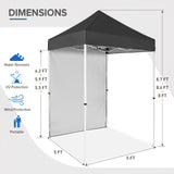 5x5 Straight Leg Pop Up Canopy Tent with One Removable Sunwall