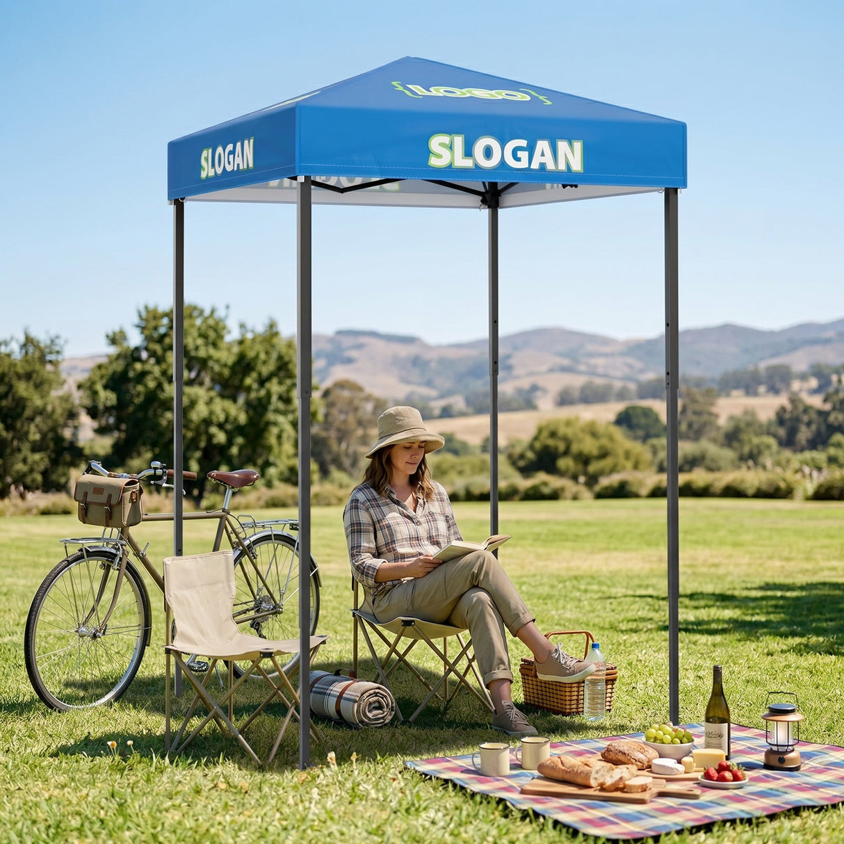 4x4 ft Commercial Privacy Shelter with Logo Printing - Eagle Peak